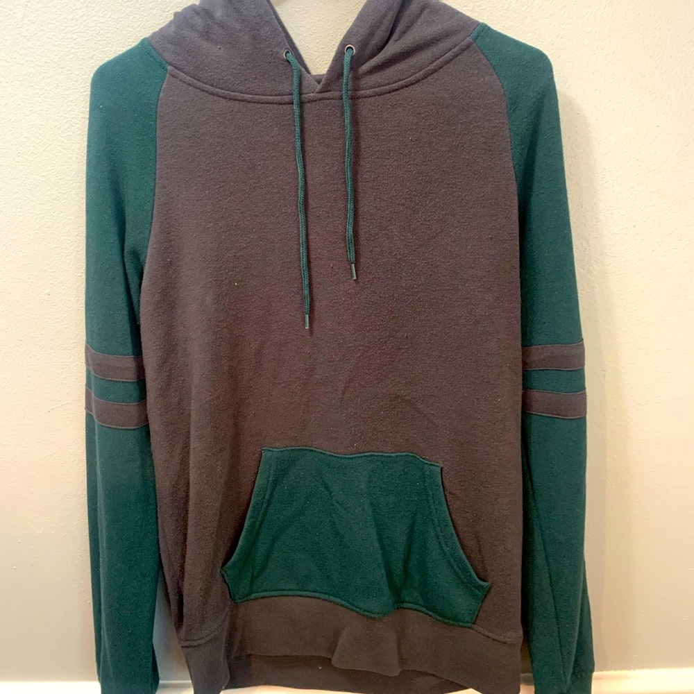 Grey and Green Hoodie